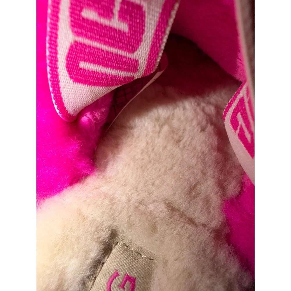 UGG Kids Fluff Yeah Slide Rainbow Pink Blue Yellow Toddler Size 9C